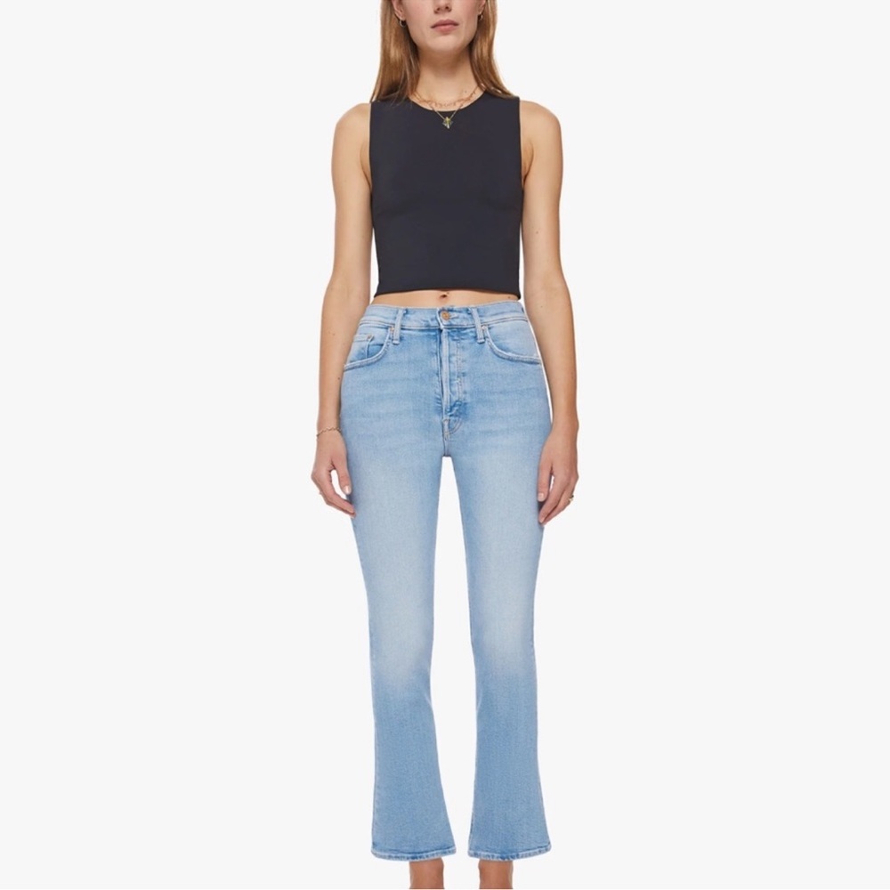 MOTHER High Rise Light Blue Flare Jeans